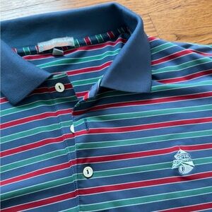 PETER MILLAR Summer Comfort Striped Polo Shirt Preppy Sporty Golf Tennis XL